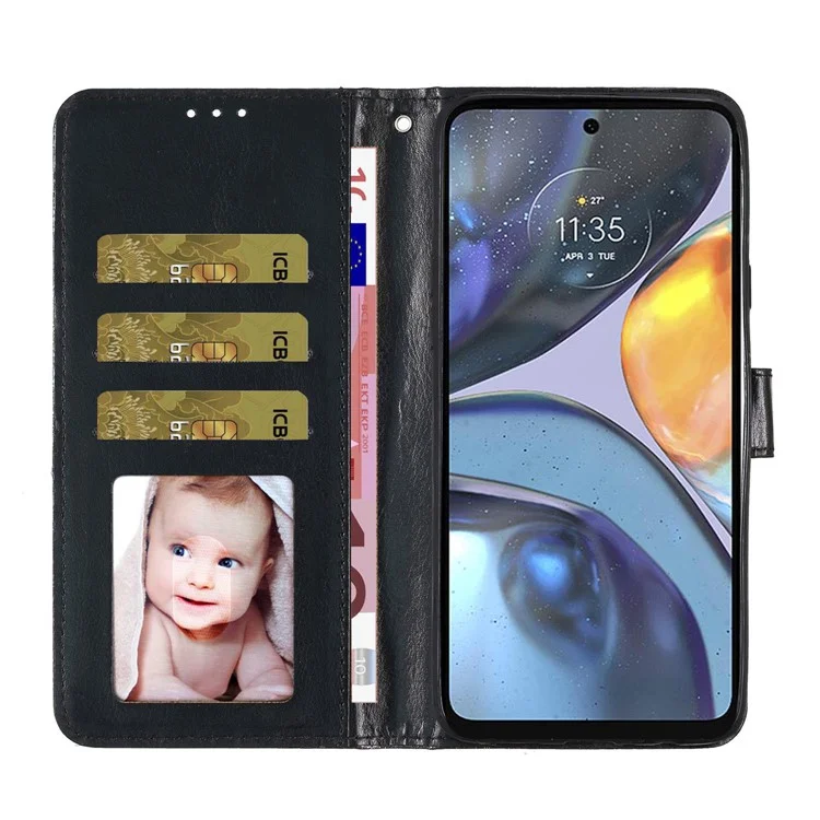 For Motorola Moto G31 4G / G41 4G Glittery PU Leather Wallet Phone Case Stand Drop-proof Cover - Black