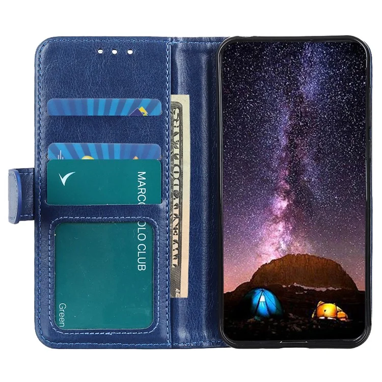 Для Huawei nova Y91 4G / Enjoy 60X PU Кожаный чехол для телефона Crazy Horse Texture Wallet Stand Cover - Синий