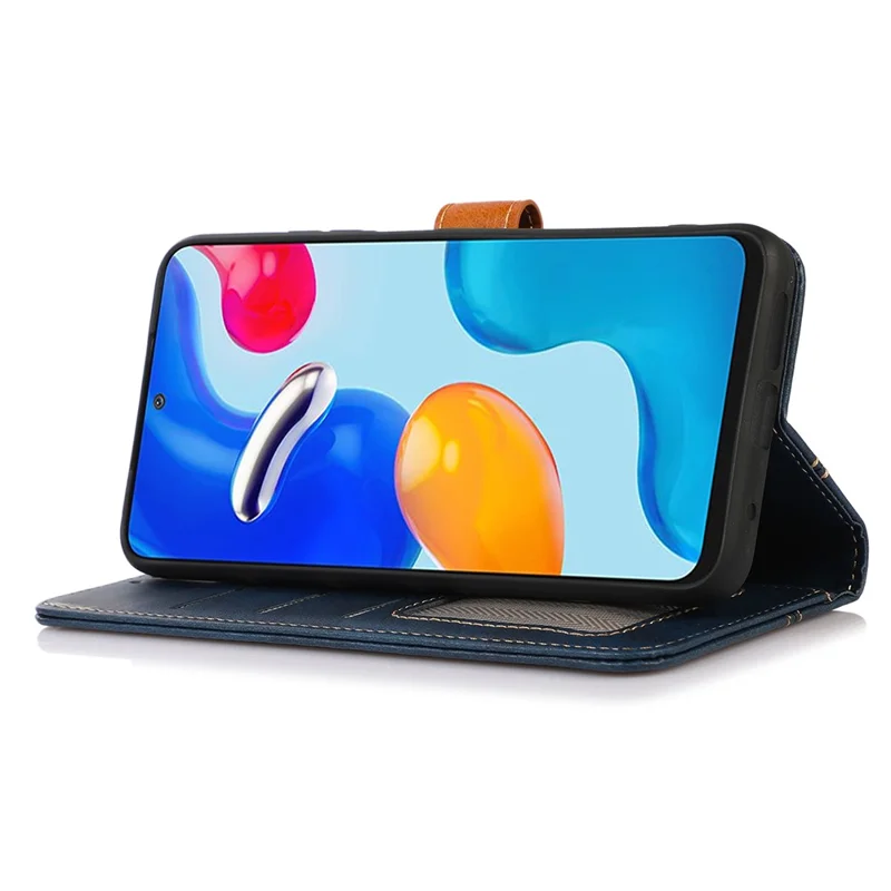 For Huawei nova Y91 4G / Enjoy 60X Protective Phone Case Calf Texture Leather Wallet Stand Cover - Sapphire