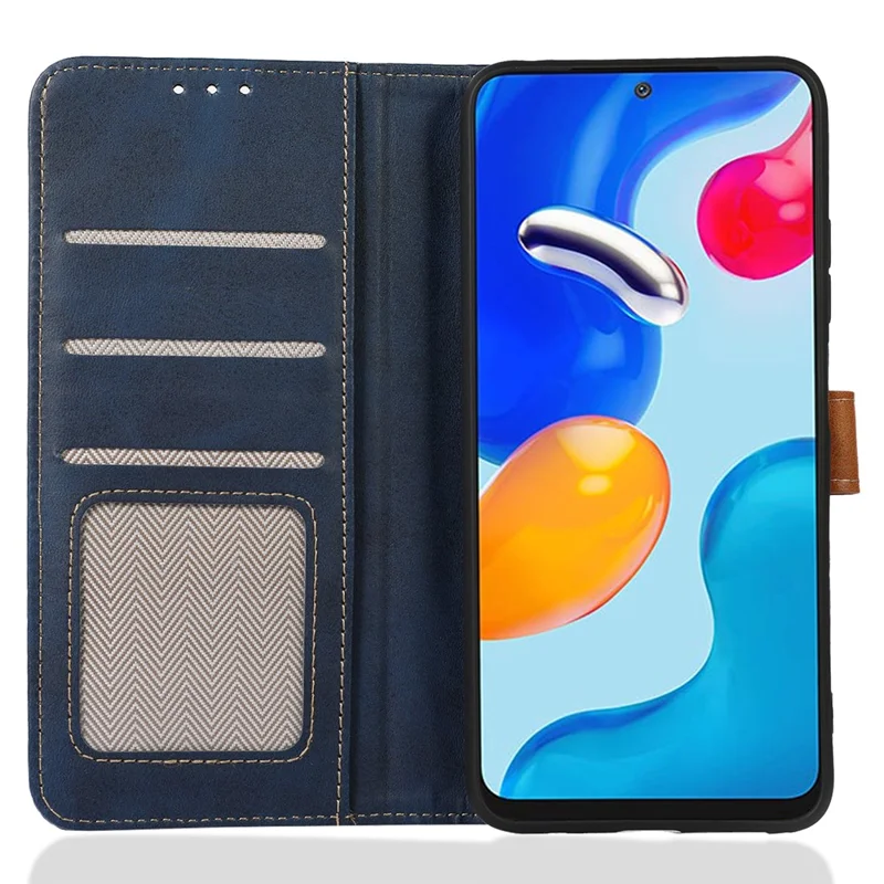 For Huawei nova Y91 4G / Enjoy 60X Protective Phone Case Calf Texture Leather Wallet Stand Cover - Sapphire