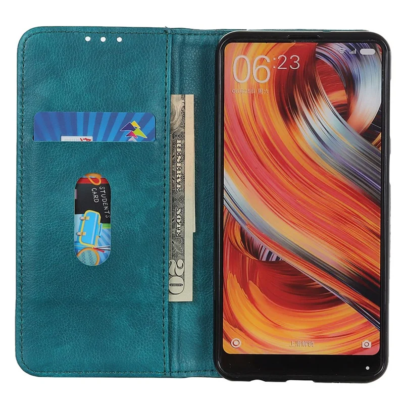 For Nothing Phone (2) Split Leather Wallet Stand Phone Case Litchi Texture Protective Cover - Green