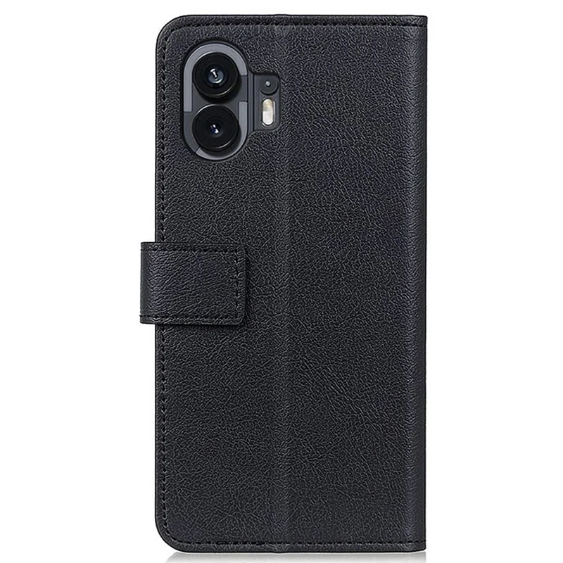 Per Nothing Phone (2) Custodia in Pelle PU Texture Anti-caduta Stand Portafoglio - Nero