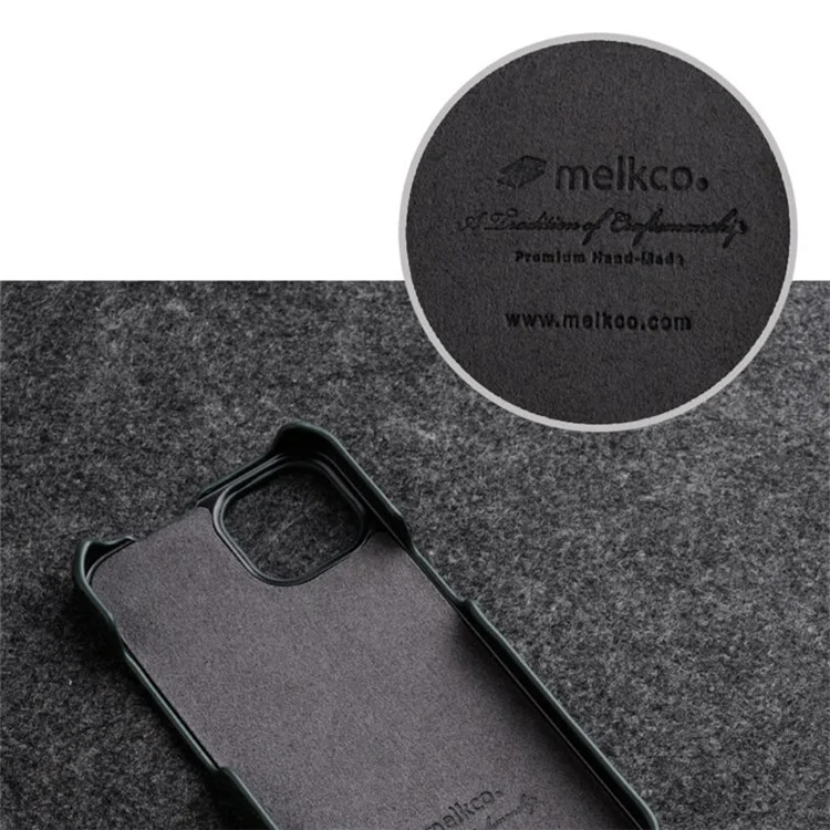 MELKCO Für iPhone 13 mini Echtes Rindsleder + PC Handyhülle Vertikale Klappe Litchi Textur Schutzhülle - Lila