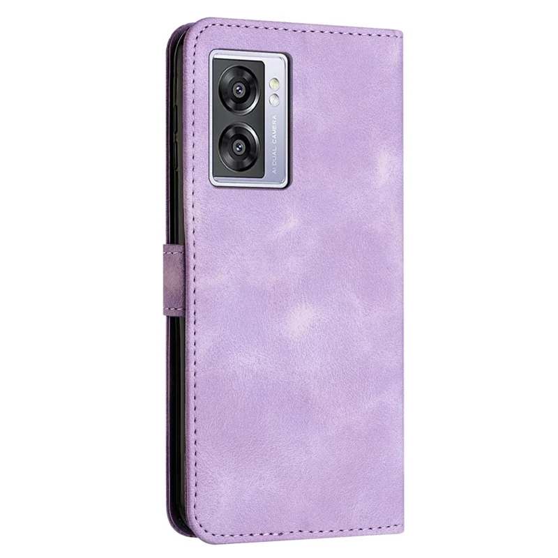 Per Oppo A57 (2022) 5G / A77 5G / A57 4G / A57e 4G / A57s 4G / A77 4G / A77s 4G / Realme V23 5G / OnePlus Nord N20 SE 4G Custodia Portafoglio Telefono in Pelle Stampata - Viola