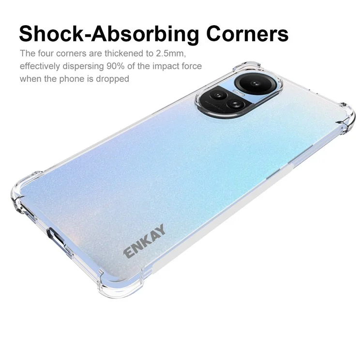 ENKAY HAT PRINCE For Oppo Reno10 Pro 5G (Global) / Reno10 5G (Global) Clear TPU Phone Case Anti-slip Strip Edge Phone Cover