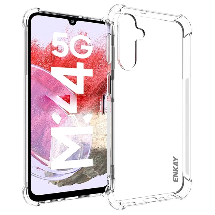 ENKAY HAT PRINCE Für Samsung Galaxy F34 5G / M34 5G Klare TPU-Handyhülle Vier verstärkte Ecken Antirutschstreifen Kantenschutz