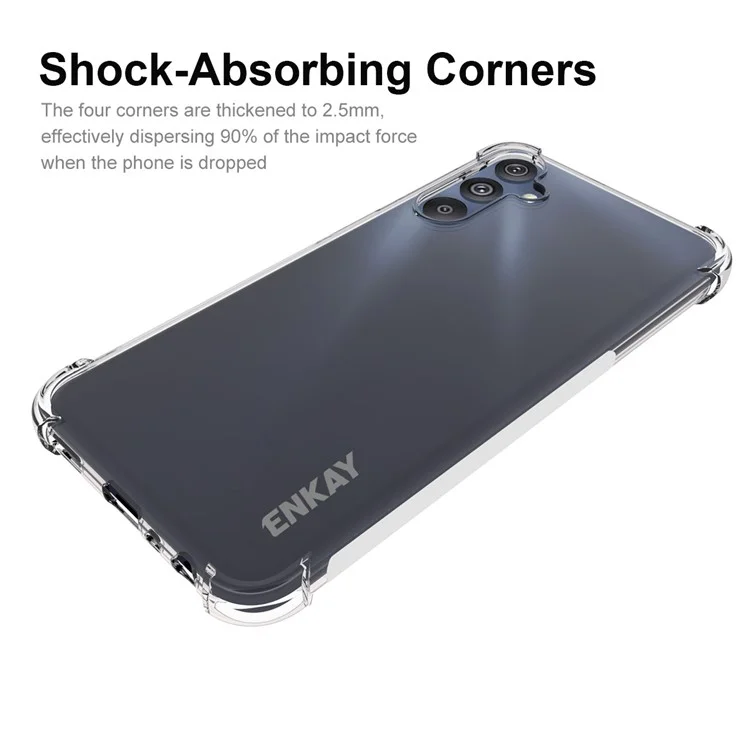 ENKAY HAT PRINCE Für Samsung Galaxy F34 5G / M34 5G Klare TPU-Handyhülle Vier verstärkte Ecken Antirutschstreifen Kantenschutz