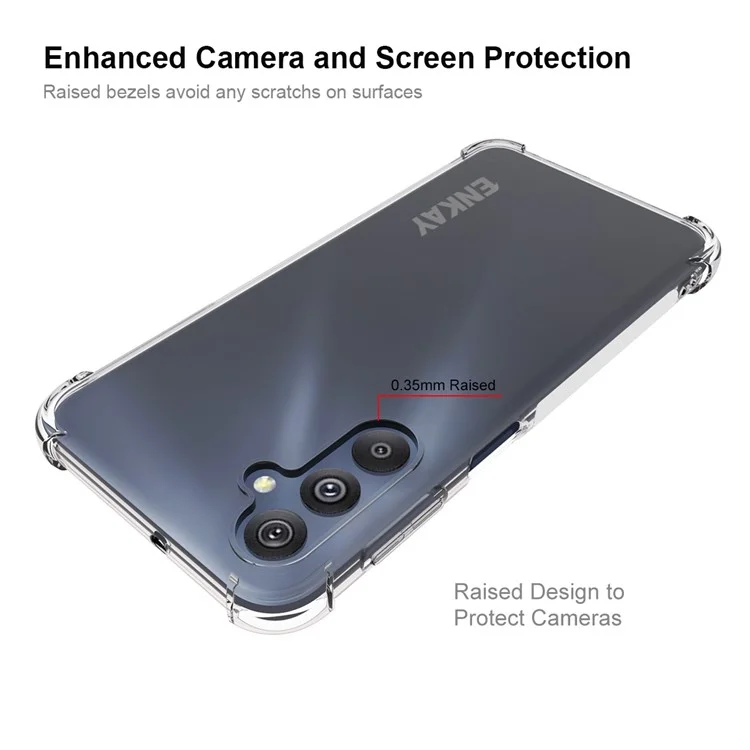 ENKAY HAT PRINCE Für Samsung Galaxy F34 5G / M34 5G Klare TPU-Handyhülle Vier verstärkte Ecken Antirutschstreifen Kantenschutz