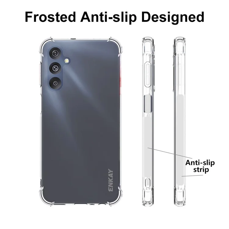 ENKAY HAT PRINCE Für Samsung Galaxy F34 5G / M34 5G Klare TPU-Handyhülle Vier verstärkte Ecken Antirutschstreifen Kantenschutz