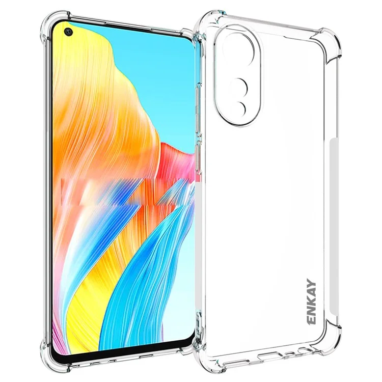 ENKAY HAT PRINCE para Oppo A78 4G Funda de teléfono de TPU transparente HD Tira antideslizante Borde del teléfono Cubierta de la carcasa