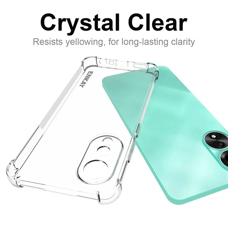 ENKAY HAT PRINCE para Oppo A78 4G Funda de teléfono de TPU transparente HD Tira antideslizante Borde del teléfono Cubierta de la carcasa