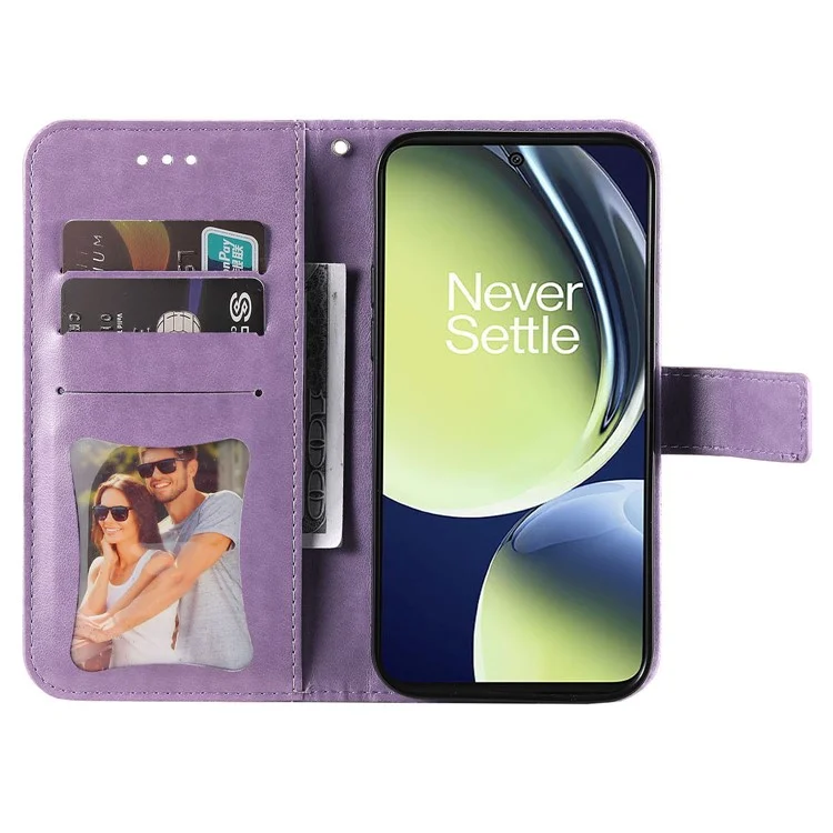 For OnePlus Nord CE 3 Lite 5G / N30 5G / Oppo K11x 5G Case Floral Pattern PU Leather Wallet Stand Phone Cover - Purple