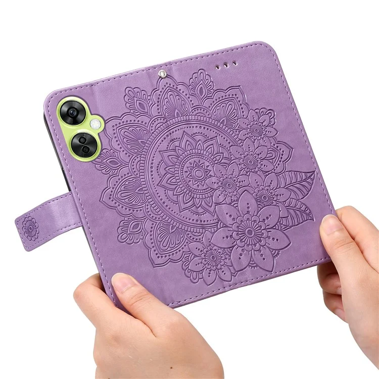 For OnePlus Nord CE 3 Lite 5G / N30 5G / Oppo K11x 5G Case Floral Pattern PU Leather Wallet Stand Phone Cover - Purple