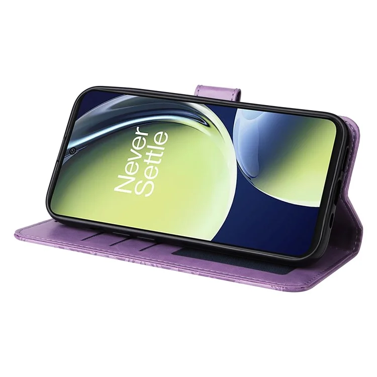 Для OnePlus Nord CE 3 Lite 5G / N30 5G / Oppo K11x 5G Кошелек-подставка Чехол из искусственной кожи с тиснением подсолнуха - Фиолетовый
