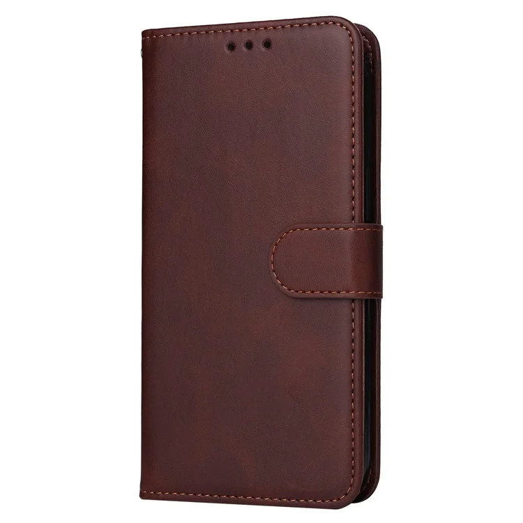 For OnePlus Nord CE3 5G / Oppo K11 5G Calf Texture Phone Case Leather Wallet Stand Protection Cover - Brown