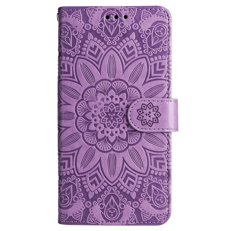 For OnePlus Nord 3 5G / Ace 2V Sunflower Imprinted PU Leather Cover Anti-drop Wallet Stand Phone Case - Purple