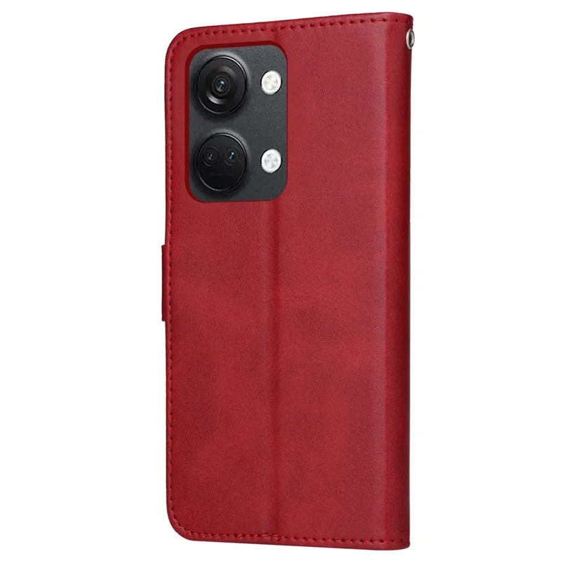 For OnePlus Nord 3 5G / Ace 2V Calf Texture Anti-scratch Phone Case Flip Wallet Stand Shell - Red