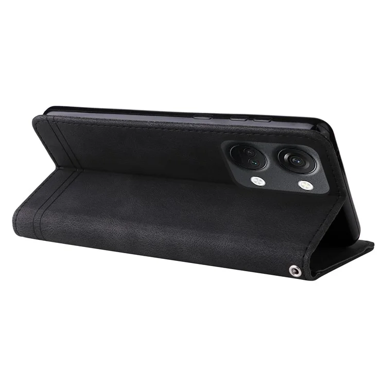 For OnePlus Nord 3 5G / Ace 2V Leather Wallet Cases Skin Touch Phone Cover Stand with Strap - Black