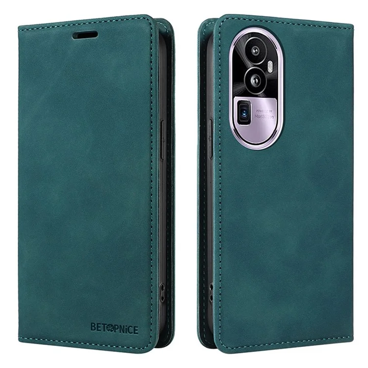 BETOPNICE 003 Para Oppo Reno10 Pro+ 5G Funda de Billetera de Cuero de PU con Bloqueo RFID Flip Stand Phone Case - Verde