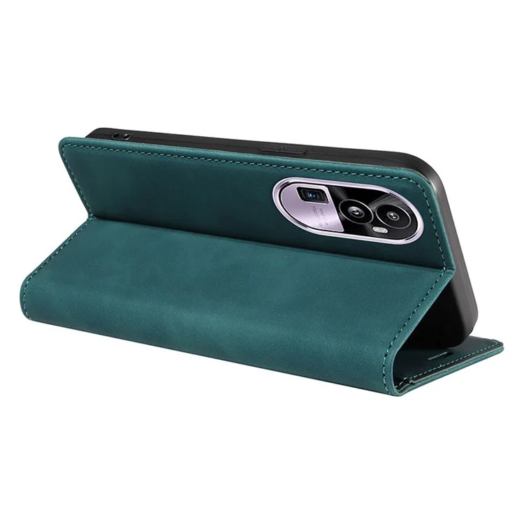 BETOPNICE 003 Para Oppo Reno10 Pro+ 5G Funda de Billetera de Cuero de PU con Bloqueo RFID Flip Stand Phone Case - Verde