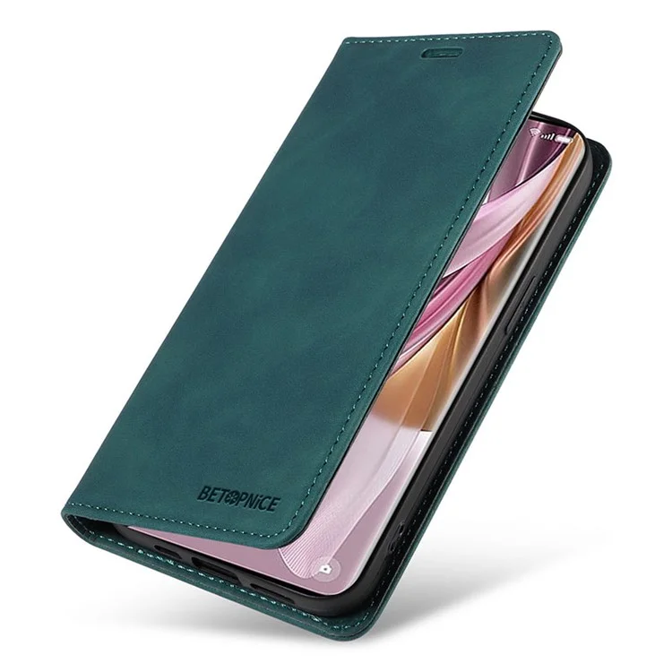 BETOPNICE 003 Para Oppo Reno10 Pro+ 5G Funda de Billetera de Cuero de PU con Bloqueo RFID Flip Stand Phone Case - Verde