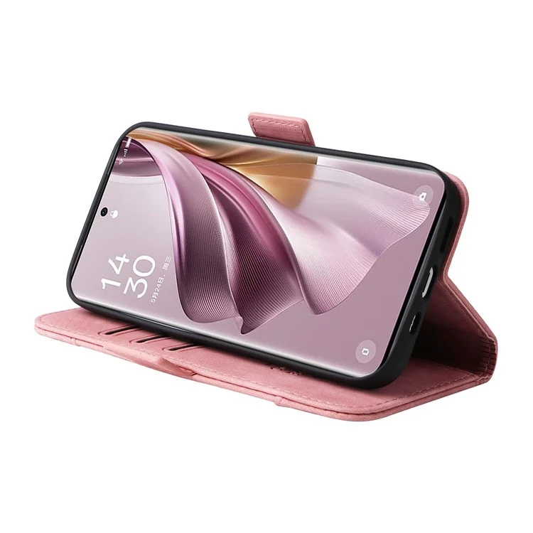 BETOPNICE 001 Für Oppo Reno10 Pro+ 5G PU-Leder Handyhülle Klapphülle mit Ständer Geldbörse Stoßfeste Hülle - Pink