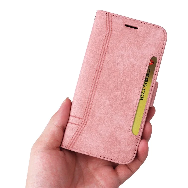 BETOPNICE 001 Für Oppo Reno10 Pro+ 5G PU-Leder Handyhülle Klapphülle mit Ständer Geldbörse Stoßfeste Hülle - Pink