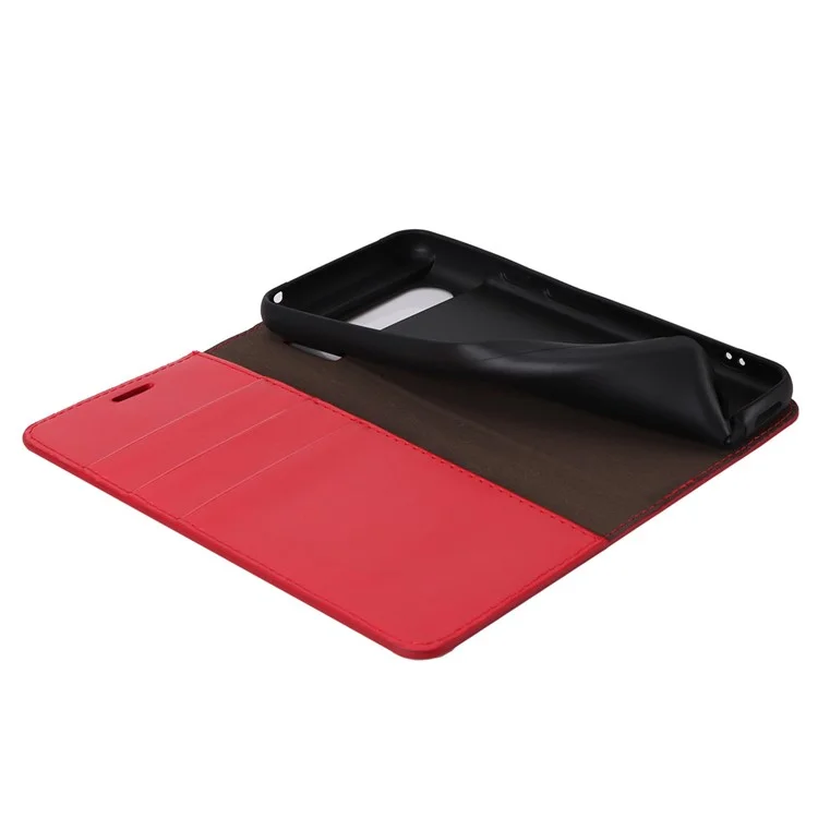 Pour Google Pixel 8 Flip Stand Wallet Crazy Horse Texture Cover Genuine Cow Leather Phone Case - Red