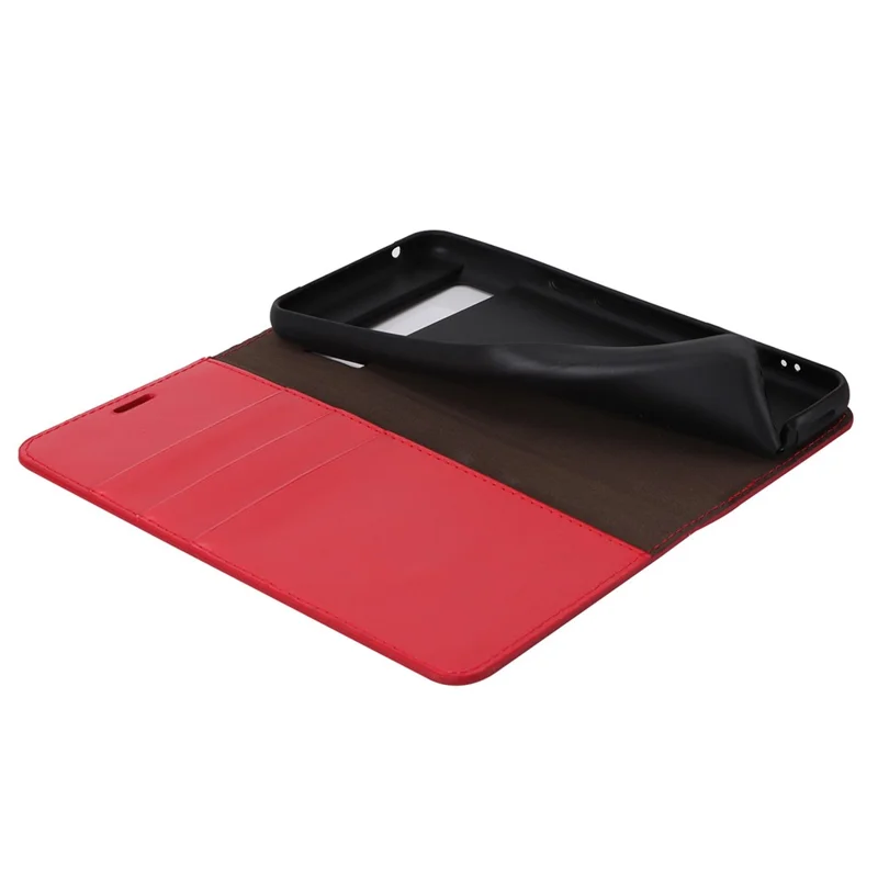 Genuine Cow Leather Cover for Google Pixel 8 Pro Crazy Horse Texture Wallet Stand Phone Case - Red
