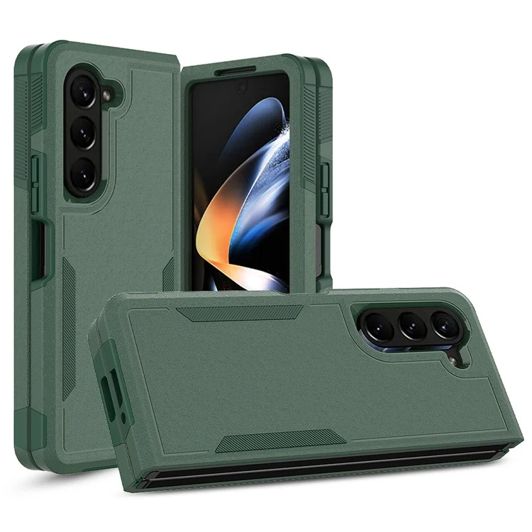 Stoßfeste Hülle für Samsung Galaxy Z Fold5 5G PC+TPU Slim Cover Anti-Drop Handyhülle - Dunkelgrün