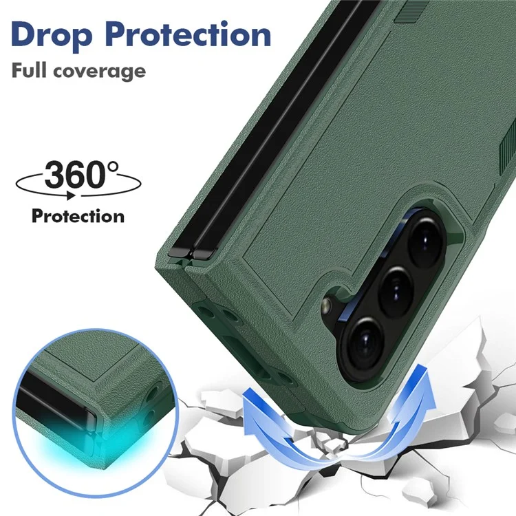 Stoßfeste Hülle für Samsung Galaxy Z Fold5 5G PC+TPU Slim Cover Anti-Drop Handyhülle - Dunkelgrün