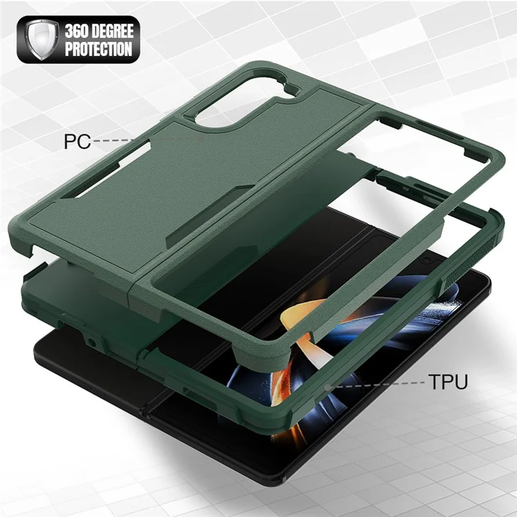 Stoßfeste Hülle für Samsung Galaxy Z Fold5 5G PC+TPU Slim Cover Anti-Drop Handyhülle - Dunkelgrün