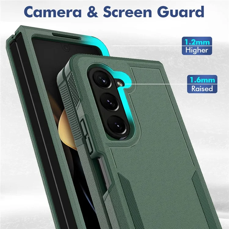 Stoßfeste Hülle für Samsung Galaxy Z Fold5 5G PC+TPU Slim Cover Anti-Drop Handyhülle - Dunkelgrün