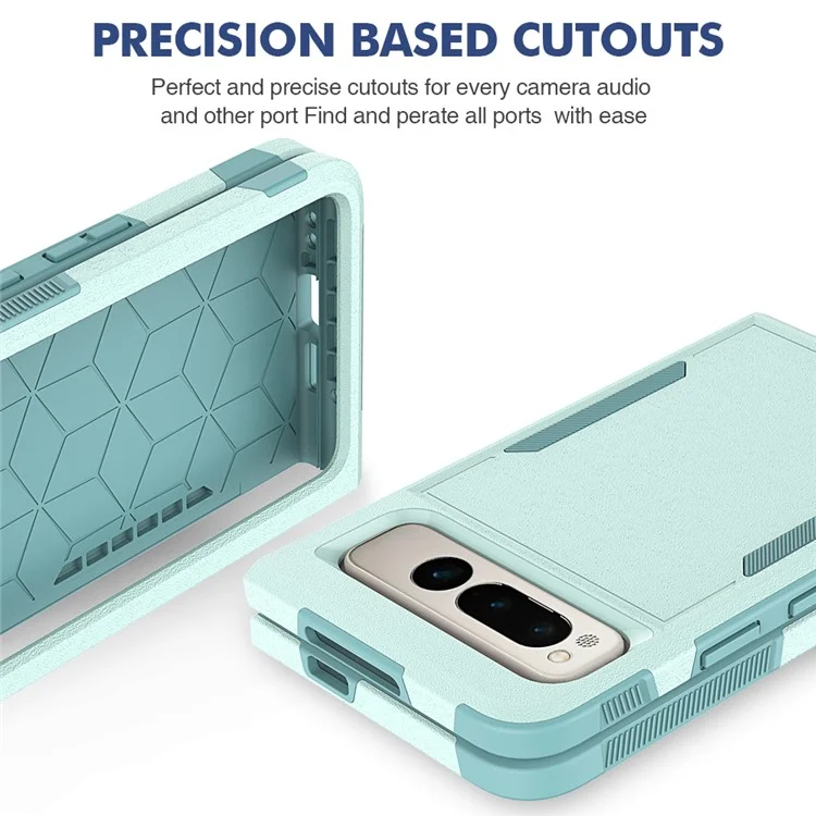 Anti-Fall Phone Case for Google Pixel Fold Hard PC+Soft TPU Slim Case Shockproof Phone Cover - Mint Green