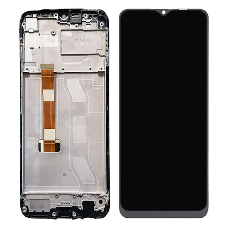 Pour le remplacement de l'écran LCD et de l'ensemble numériseur de Realme C25s Grade C + pièce de cadre (sans logo)