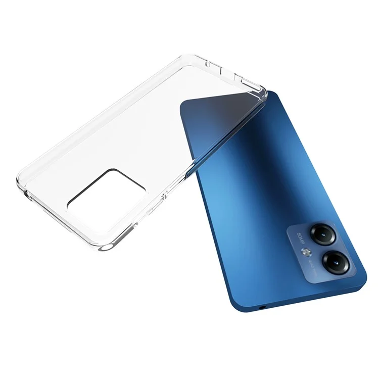 Per Motorola Moto G14 4G Soft TPU Phone Cover Ultra-Thin Transparent Smartphone Case (Big Rear Lens Hole)