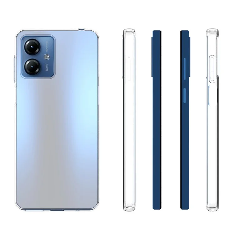 Per Motorola Moto G14 4G Soft TPU Phone Cover Ultra-Thin Transparent Smartphone Case (Big Rear Lens Hole)