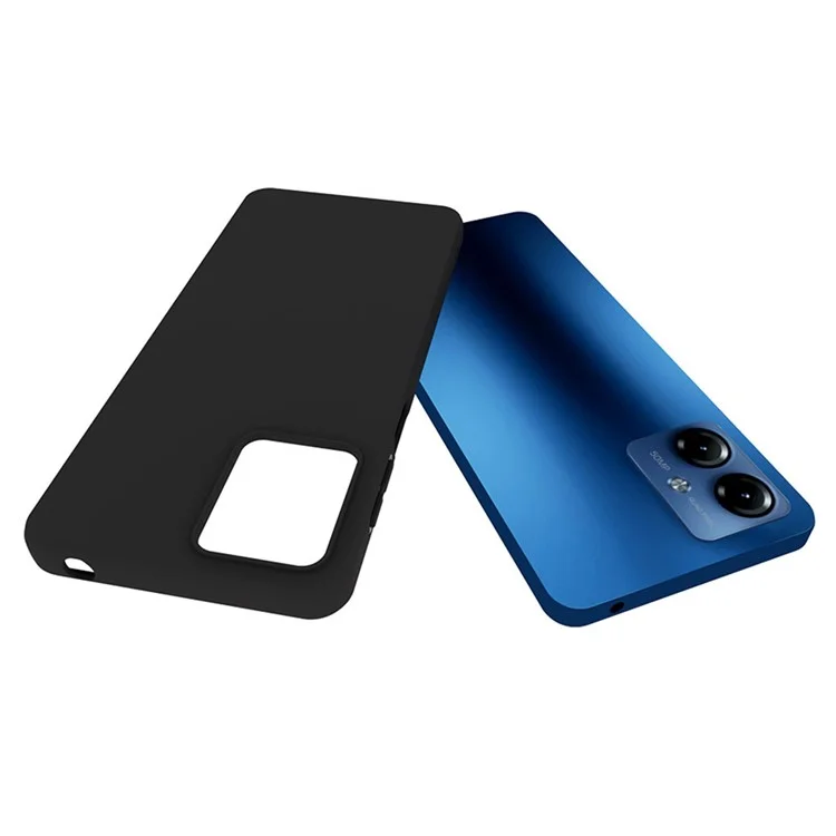 Anti-Scratch Phone Cover for Motorola Moto G14 4G , TPU Phone Shell Matte Back Case - Black