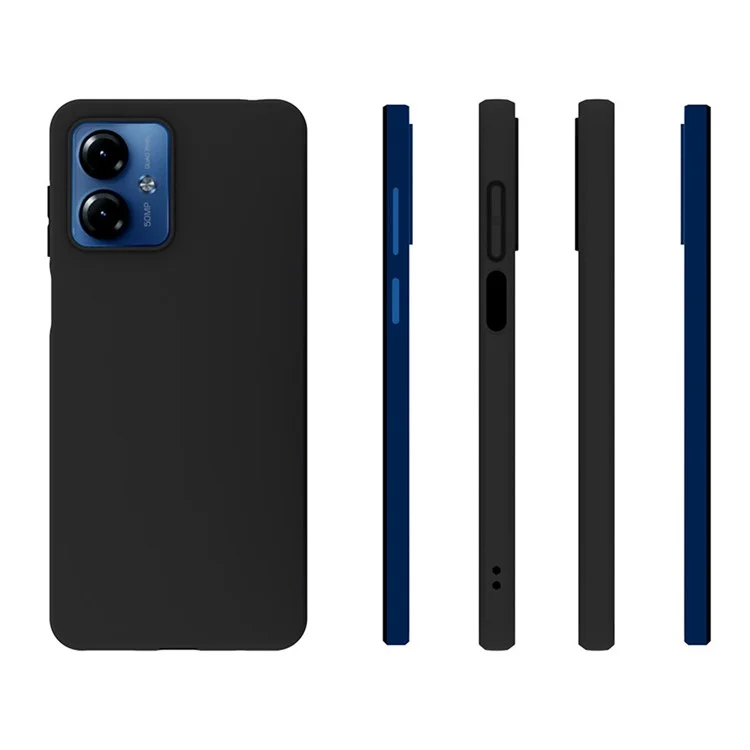 Anti-Scratch Phone Cover for Motorola Moto G14 4G , TPU Phone Shell Matte Back Case - Black