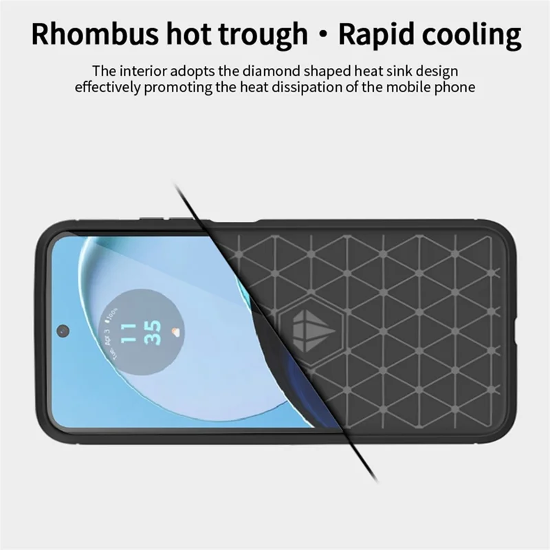 MOFI JK TPU Series-1 for Motorola Moto G14 4G Carbon Fiber Texture Brushed Cover TPU Anti-scratch Phone Case - Black