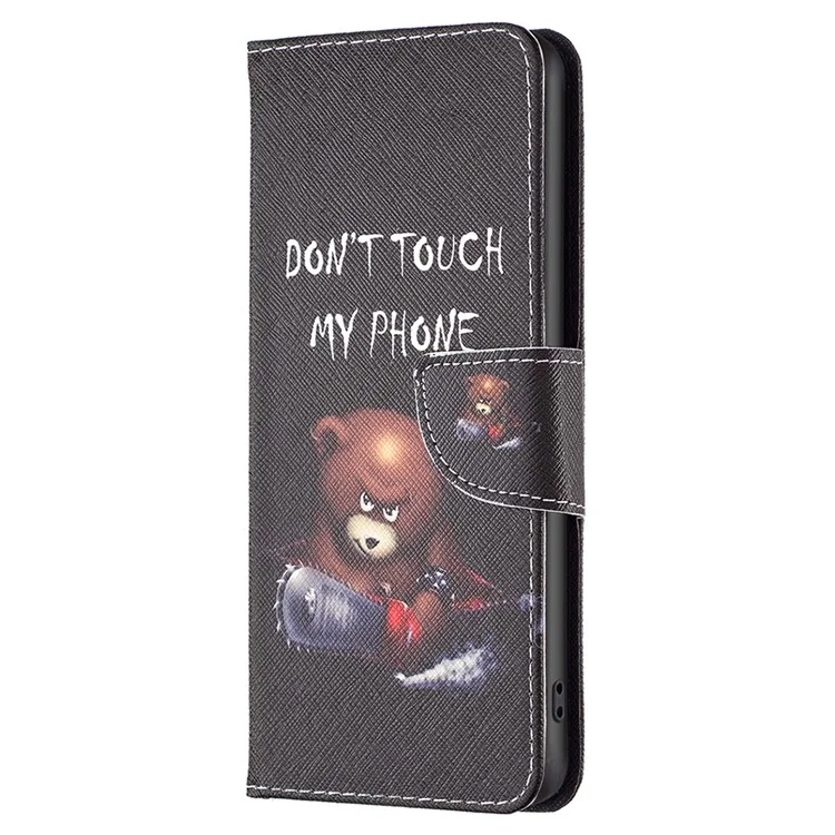 Flip Leather Wallet Case for Motorola Moto G14 4G , Stand Pattern Printing Phone Cover - Bear