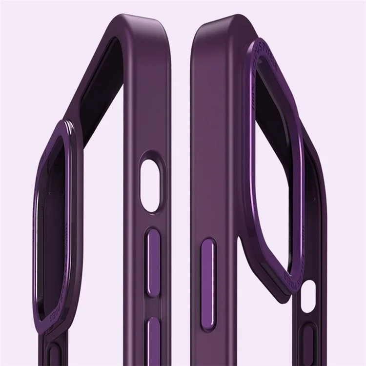 X-LEVEL Kickstand Phone Case for iPhone 15 Pro Max Metal Lens Frame+TPU+PC Anti-Fall Cover Compatible with MagSafe - Purple