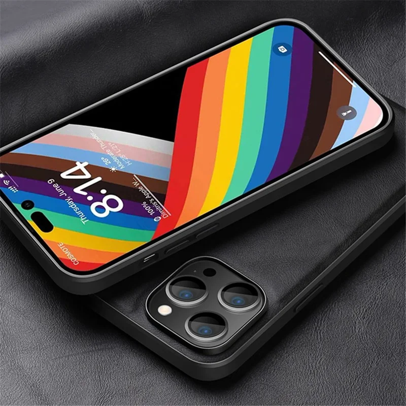 X-LEVEL Bojue-3-Serie für iPhone 15 Pro PU-Leder beschichtete TPU-Hülle Anti-Drop-Telefonhülle - Schwarz