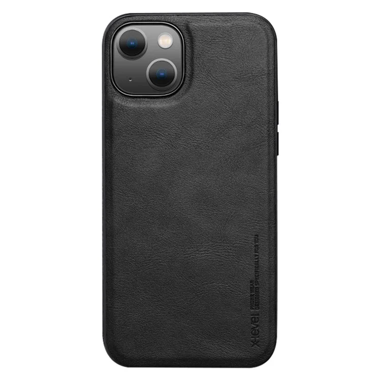 X-LEVEL Bojue-3 Series Para iPhone 15 Cubierta Protectora de Cuero PU+TPU Resistente a Arañazos - Negro