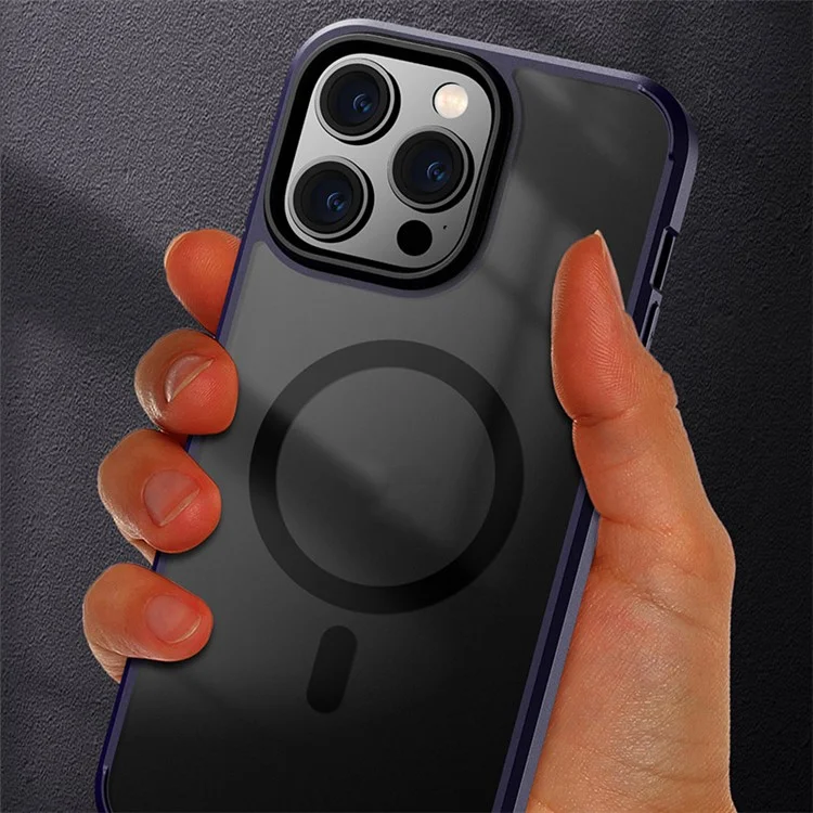 X-LEVEL Slim Phone Case für iPhone 15 Pro Max Anti-Kratzer TPU+PC Matt Phone Cover kompatibel mit MagSafe - Schwarz