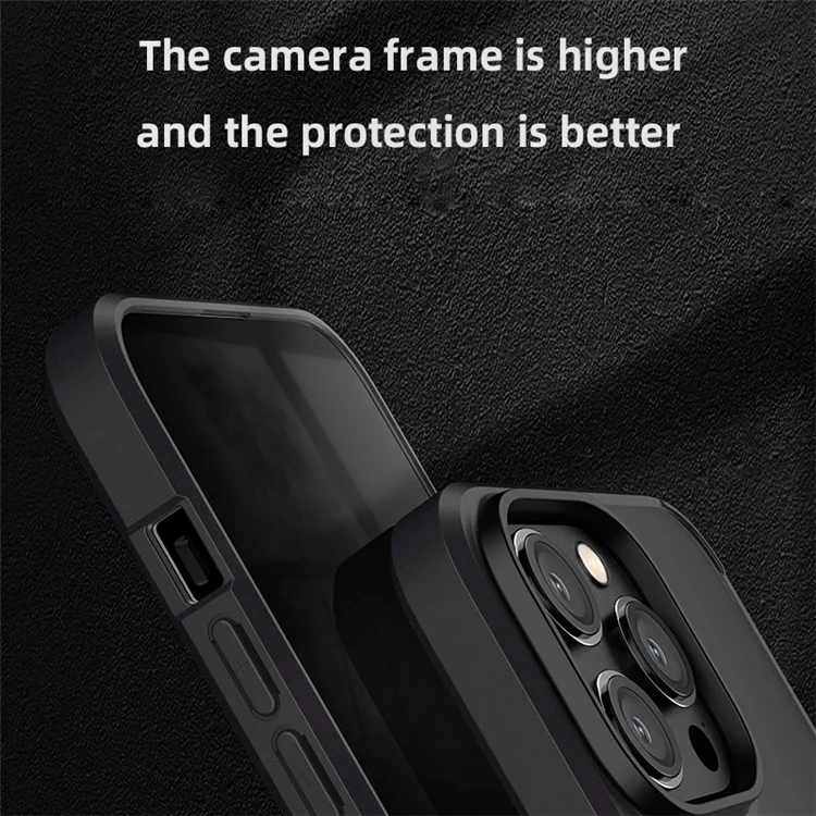 X-LEVEL Anti-Fall Slim Phone Case für iPhone 15 Pro Max PC Rückseite Weiche TPU-Kanten, matter Telefonschutz - Schwarz