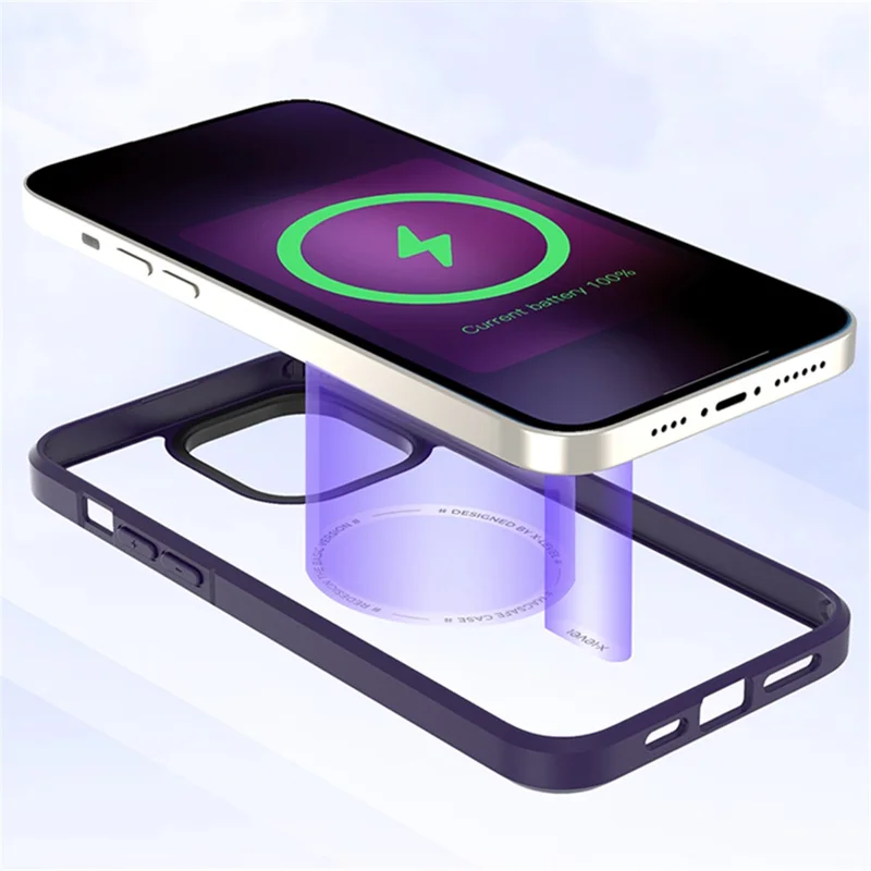 X-LEVEL Crystal Clear Series Anti-Drop Phone Case pour iPhone 15 Pro Case Compatible avec MagSafe TPU+PC Cover - Transparent
