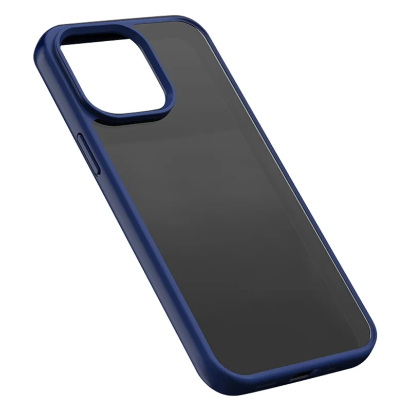 X-LEVEL For iPhone 15 Rubberized Skin-touch Acrylic Case Anti-drop Cellphone Back Cover - Navy Blue