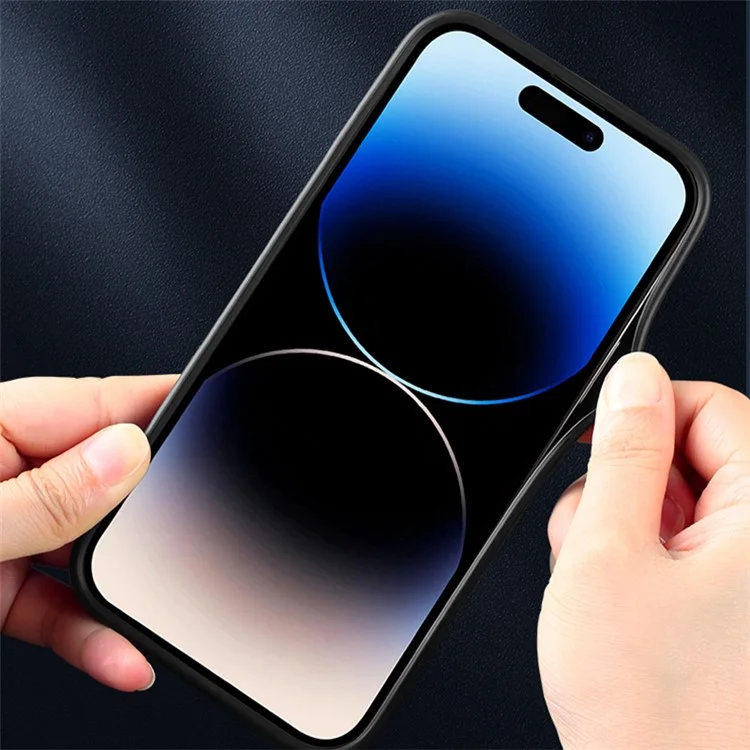 X-LEVEL Für iPhone 15 Pro Max Line Splicing Back Cover Anti-Scratch PU Leder beschichtetes TPU Handyhülle - Braun