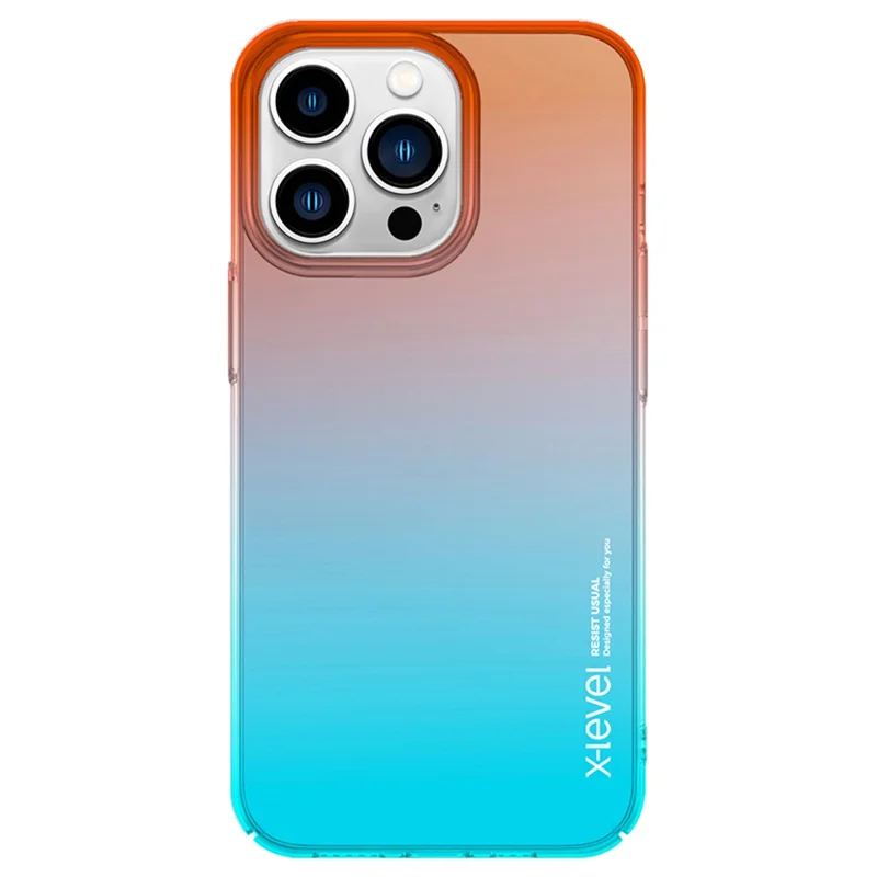 X-LEVEL For iPhone 15 Pro Max Colorful Series Hard PC Back Protector Case Color Splicing Phone Cover - Orange
